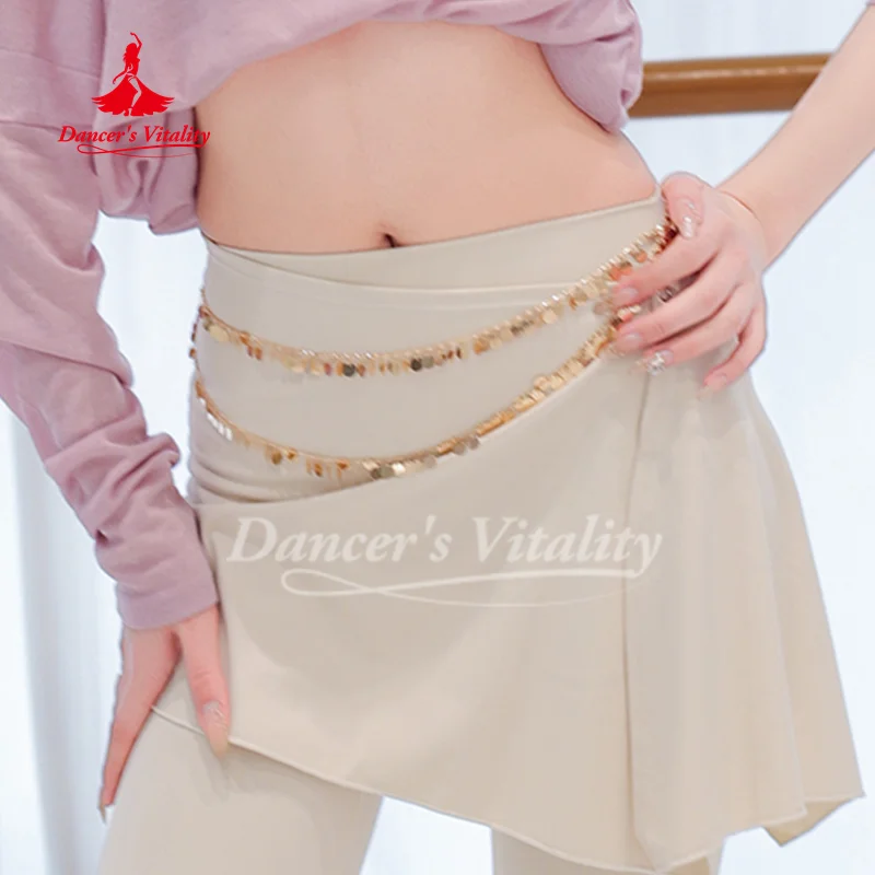 Accessori per la pratica della danza del ventre Catena per ombelico in metallo con paillettes per donne anziane Catena per la vita di danza orientale per adulti e bambini