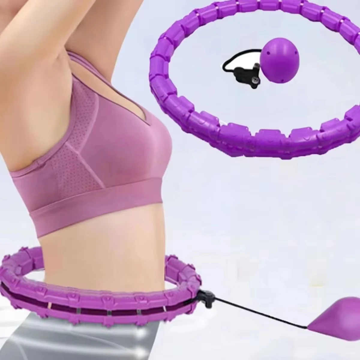 Adjustable 24-Section Fitness Hoop Detachable Massage Weight Loss Training Exercise Hoop for Abdominal And Waist Exercises