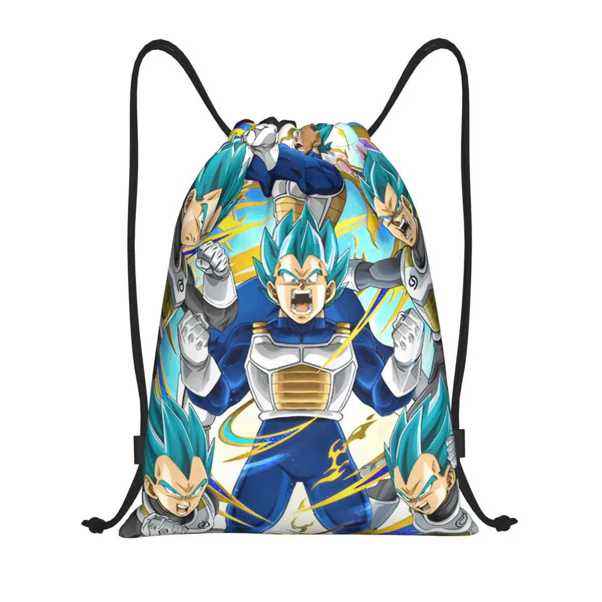 

DBZ V-Vegetaes Cartoon Drawstring Backpack Women Men Gym Sport Sackpack Foldable Comics Shopping Bag Sack
