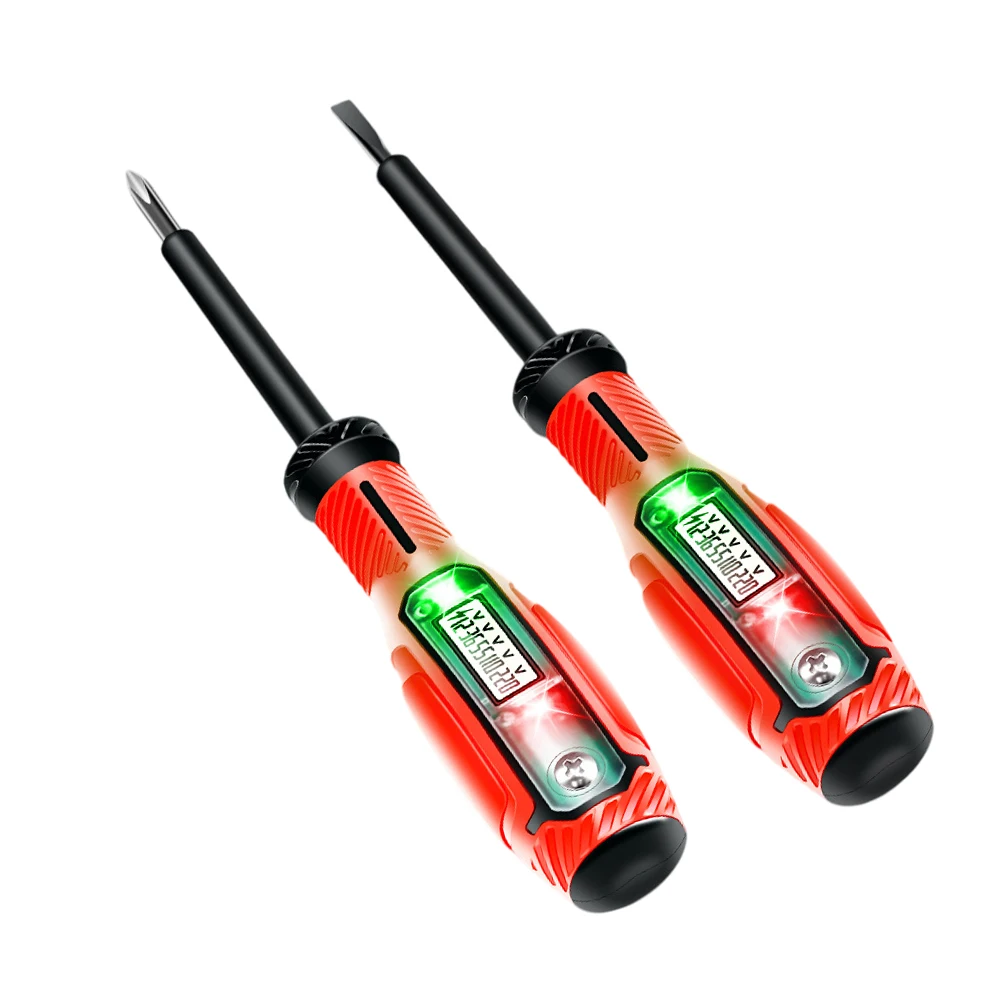 2pcs Voltage Detection Pen with Automatic Shutdown and Clear LCD Readout Optimized for AC Voltage Testing from for 3v to 500V
