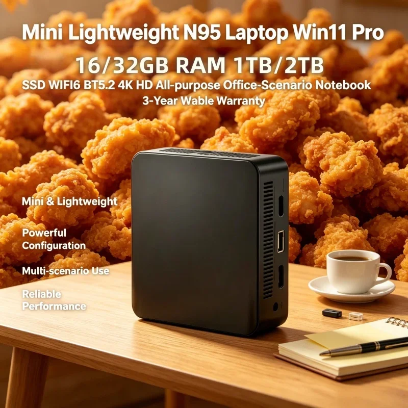 

Best Selling Mini N95 Slim Laptop Win11 Pro 16GB RAM 1TB/2TB SSD WiFi6 BT5.2 4K HD Multi-scenario Daily Computer