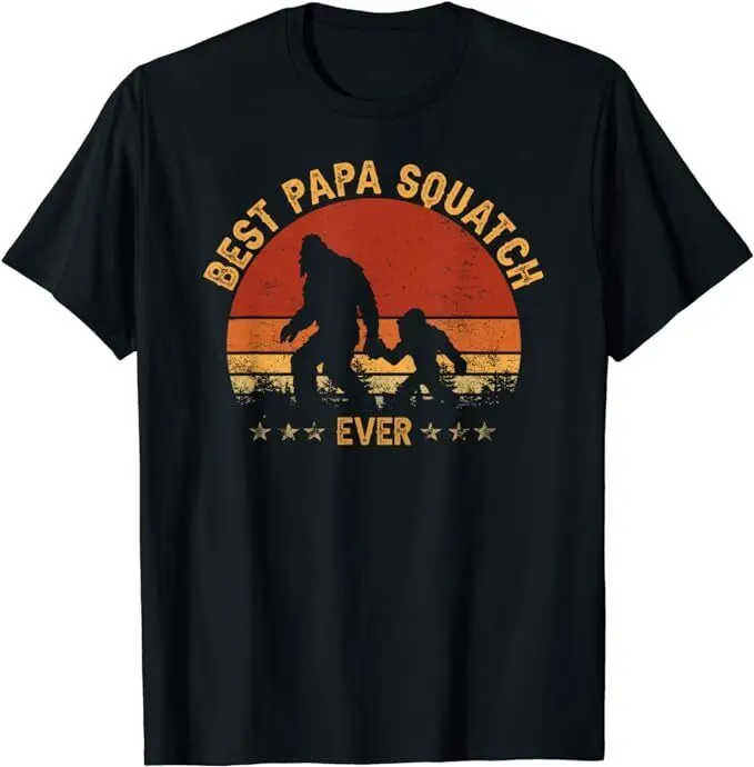 NEW LIMITED Sasquatch Dad Best Papa Ever Bigfoot  Father Day T-Shirt Fun Printed Clothing Y2K Summer