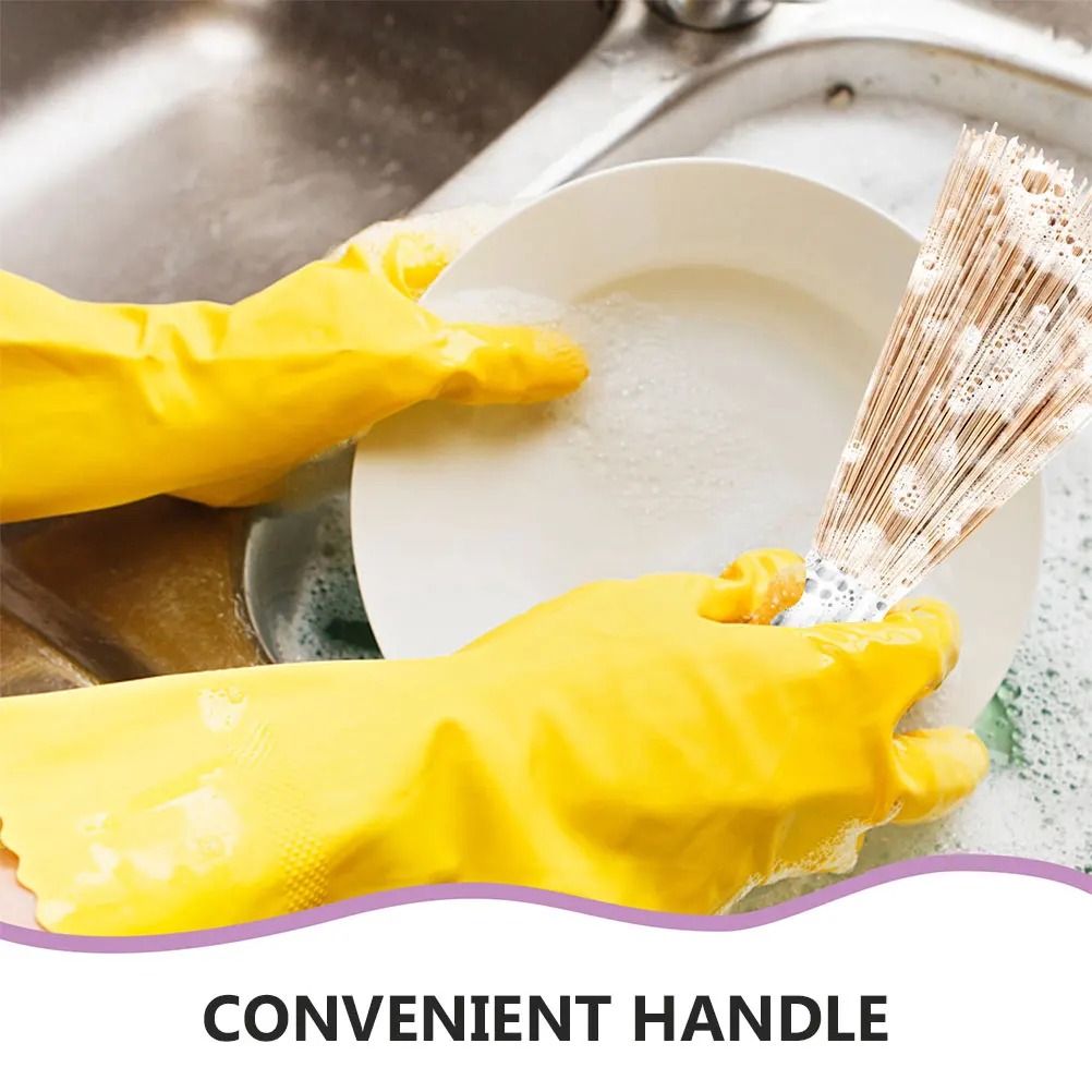 

Bamboo Pot Brush Dish Scrubber Cleaning Pan Gadgets Long Handle Wash Dishes Tools Kitchen Sink Pots Pans Wok