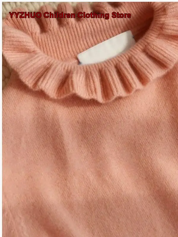 Kids Ribbed Neck Pure Cashmere Sweater Girls Newborn Knit Base Layer Top Children Autumn Winter