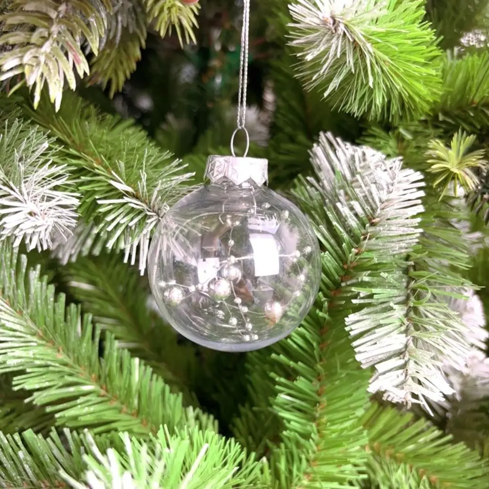 6cm/8cm Clear Christmas Balls Pendant Shatterproof Reusable Christmas Hanging Balls Round Transparent Xmas Tree Pendants