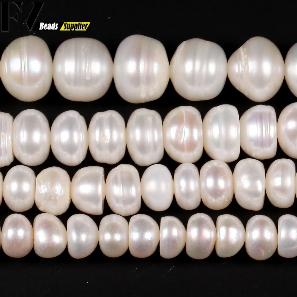 Natural Freshwater Pearl Beads High Quality Flat Round Real Pearls Beads For Jewelry Making DIY Women Bracelet Necklace Earrings