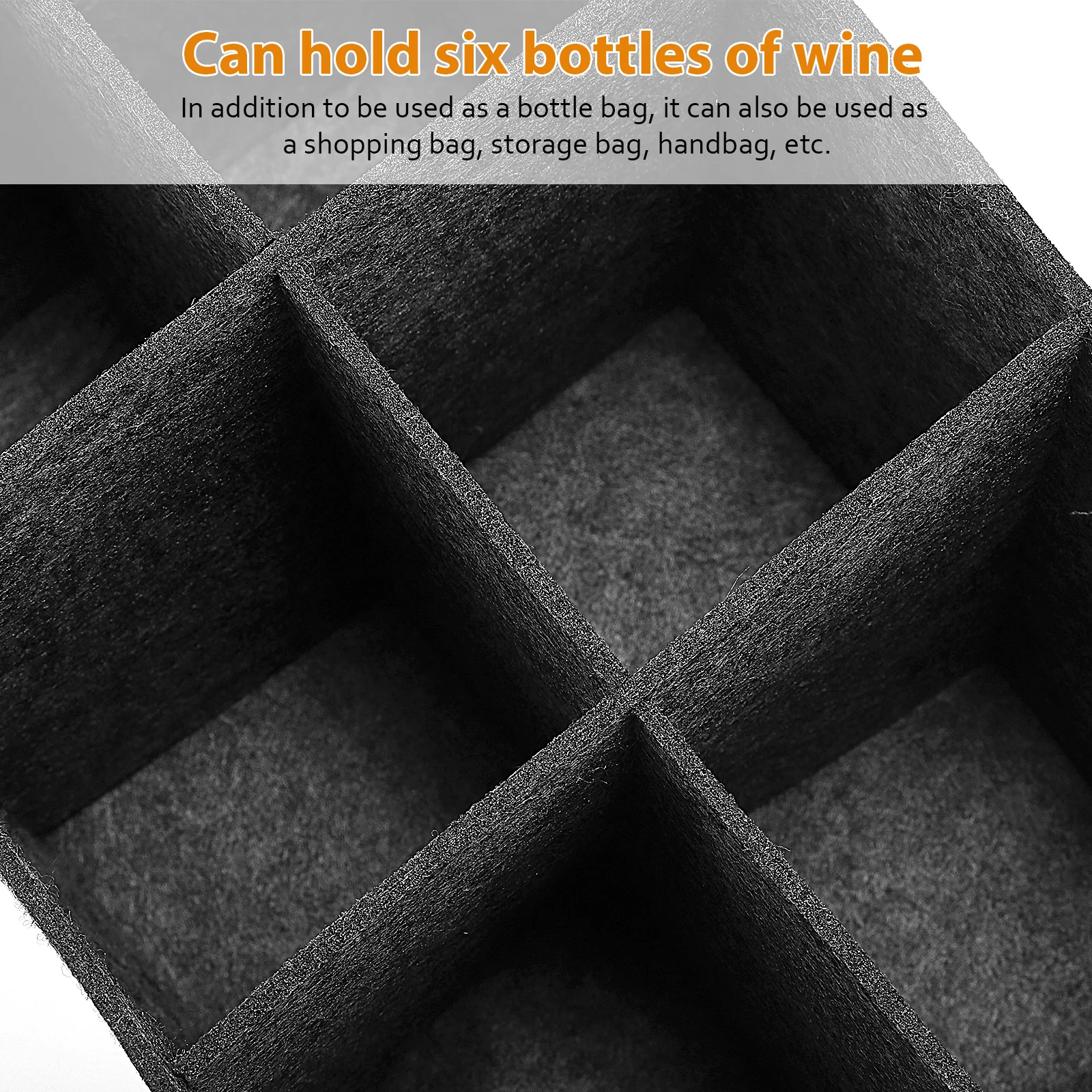 

4Pcs Felt Wine Carrier Bag 6 Bottles Bottle Tote Storage Bag for Camping Travel Picnic Bottle Carrier Wine Handbag