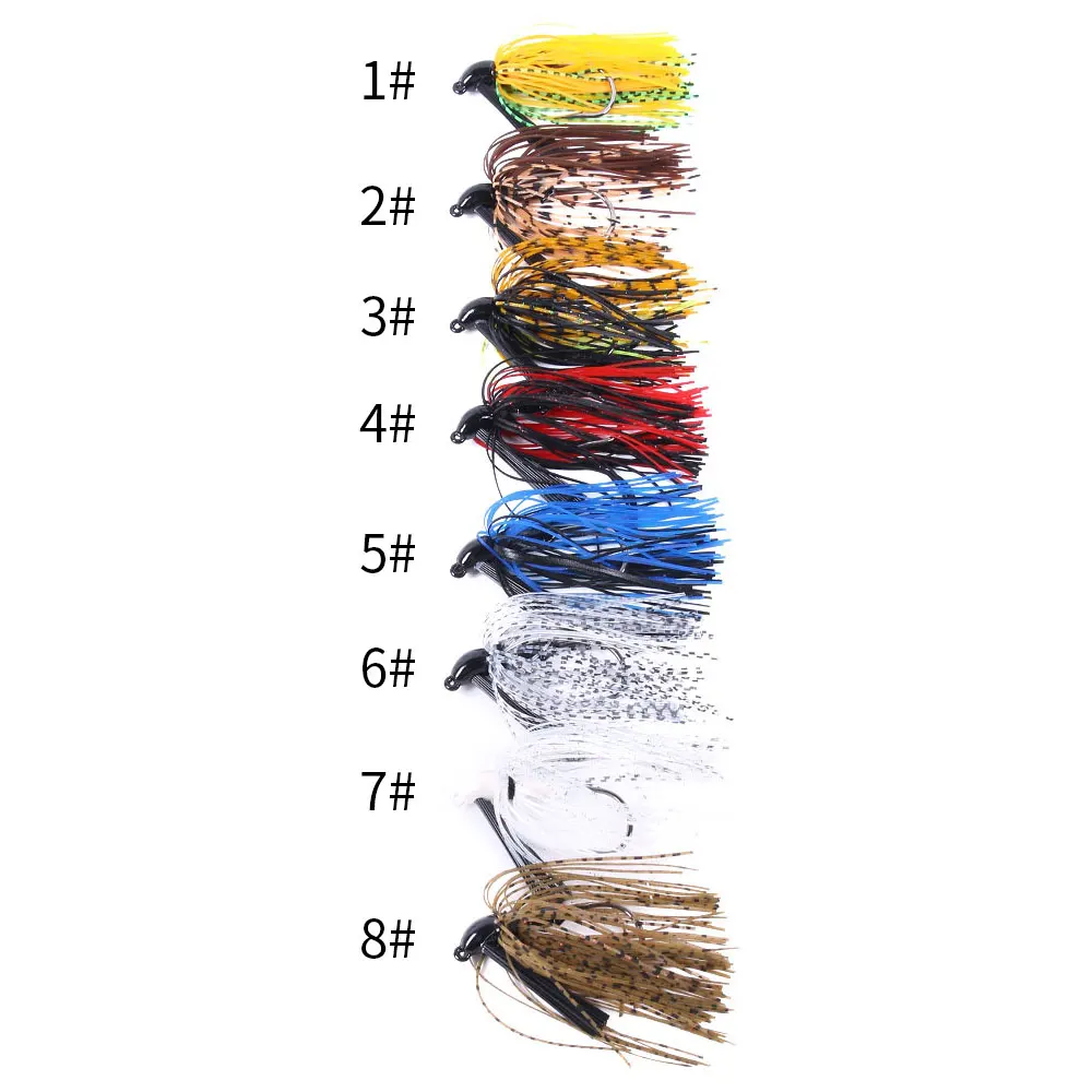 HENJIA 1 pcs 10g spinnerbait buzzbait Anti-barb fishing lures Black Large Mouth Bass Fish Beard Pike Rubber Jig  Fishing tackle