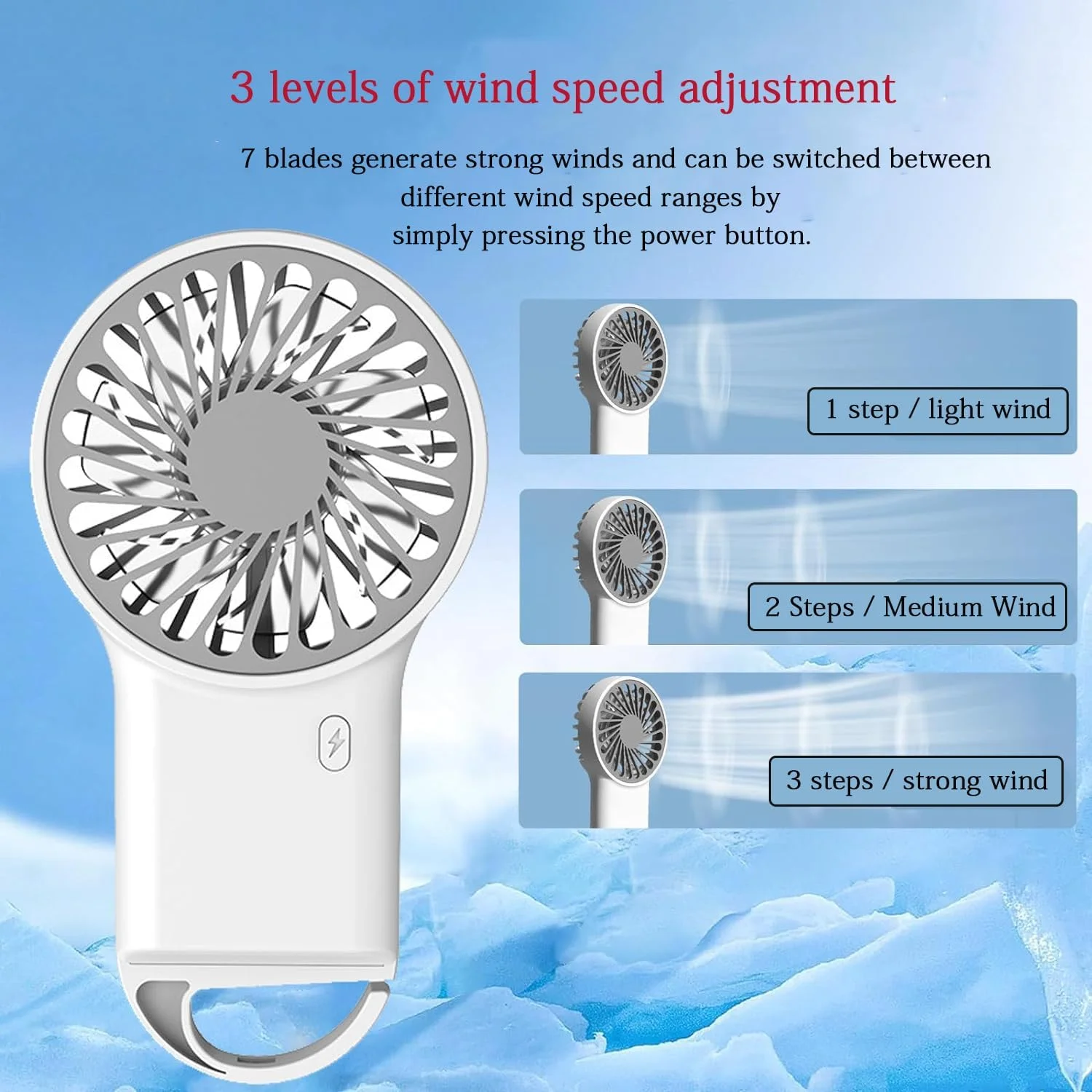 

Personal Fans Mini Fan,Portable Hand Fan with USB Rechargeable, Speeds Adjustable,2 in 1 Small Personal Fan,Desk Fan Portable