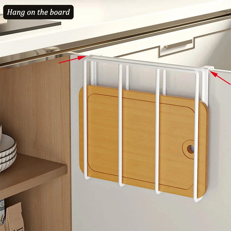 Kitchen Non-punching Multi-functional Pot Lid Cutting Board Placement Storage Rack Cabinet Hanging Cabinet Lower Hanger Tool