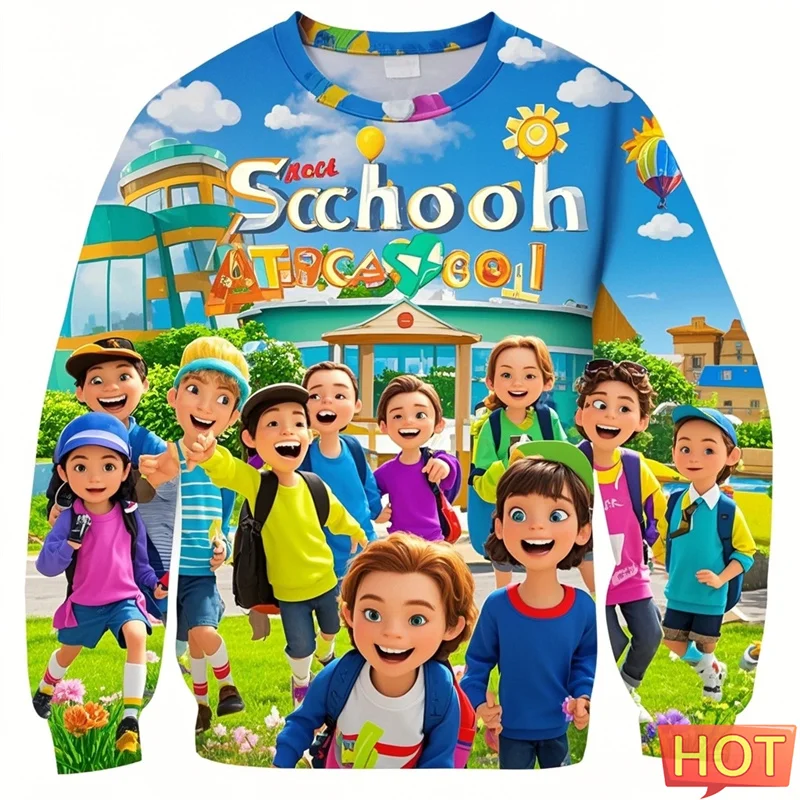 

BACK TO SCHOOL 3d Printed Sweatshirts Clothes Unisex Fashion O Neck Pullover Sportwear Children Boy Girl School Opening Tops