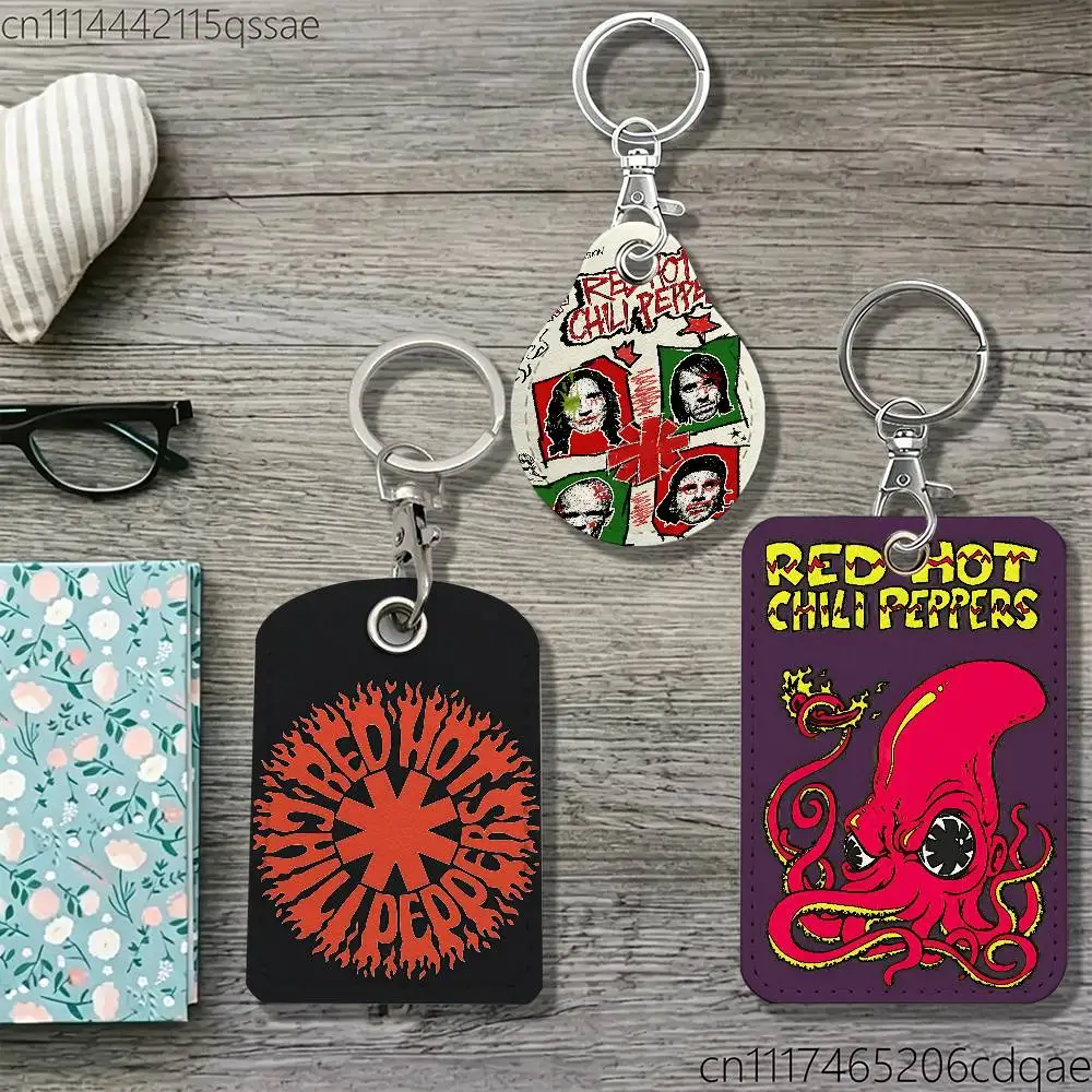 Band Red Hot RHCP Chili Pepper For AirTag Case Card Sleeve Holder ID Credit Bank Access Keychain For Air Tag Shell