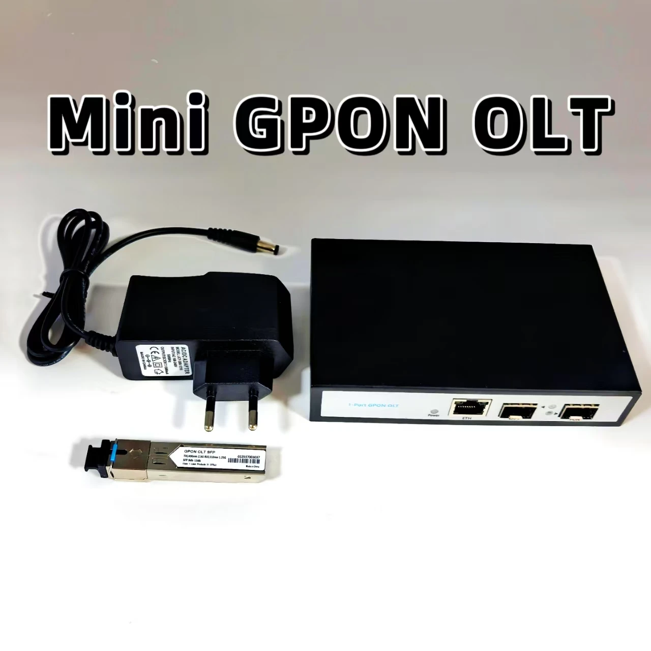 high quality Mini OLT GPON 1-Port Optical Line Terminal with 9dB SFP DC 12V 1.5A for FTTH Network Cable Connection free freight