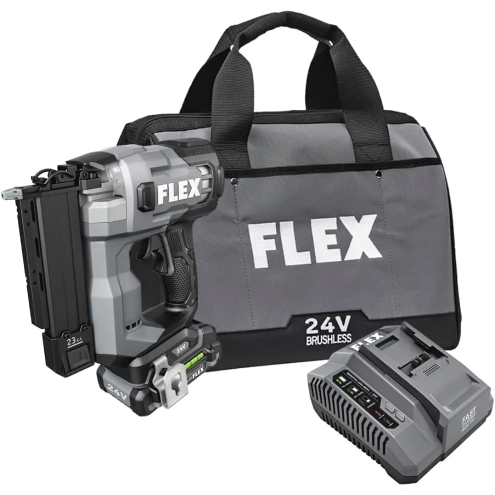 Kit de clavadora de pines inalámbrica de 24 V con batería de litio de 2,5 Ah y cargador rápido de 160 W - Modelo FX4341-1A