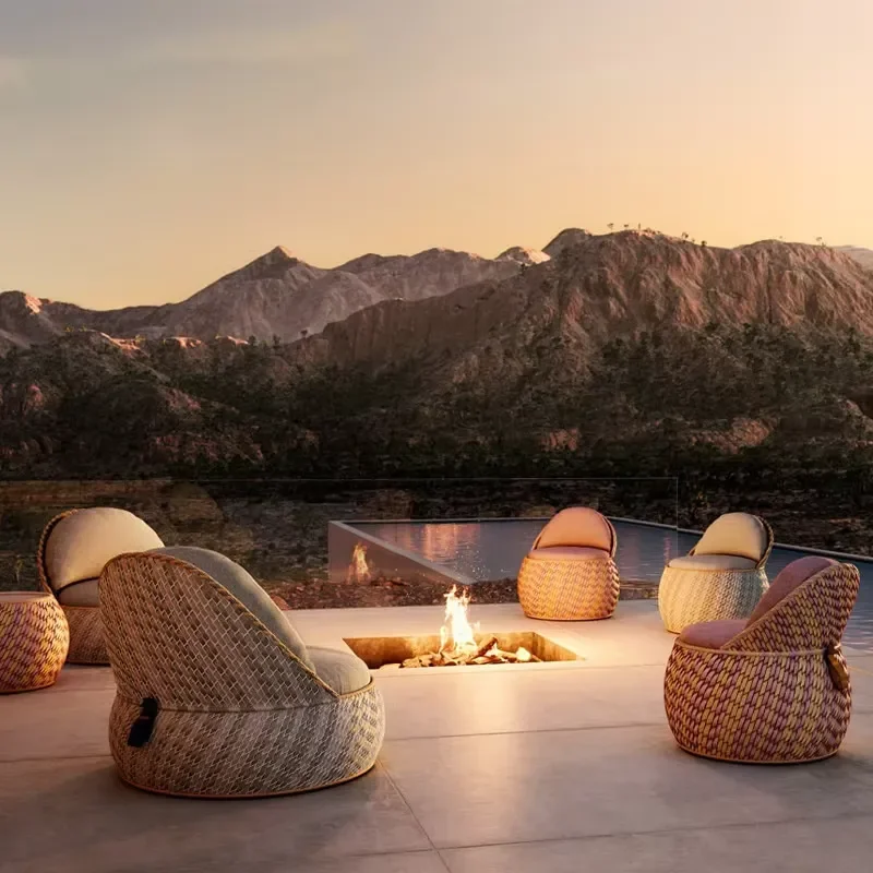 Creative Sofa Outdoor Rattan Creative Chair Outdoor Garden Hotel Courtyard Leisure Outdoor Balcony Small Furniture