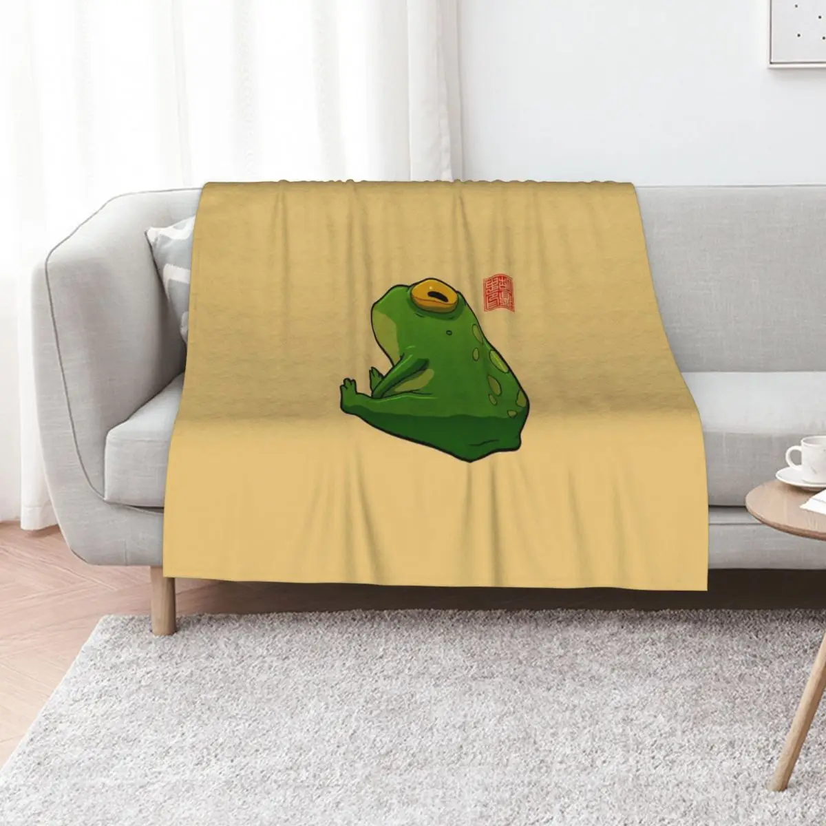 Grumpy Frog Throw Blanket Retros Weighted Decoratives manga Sleeping Bag Sofa Blankets