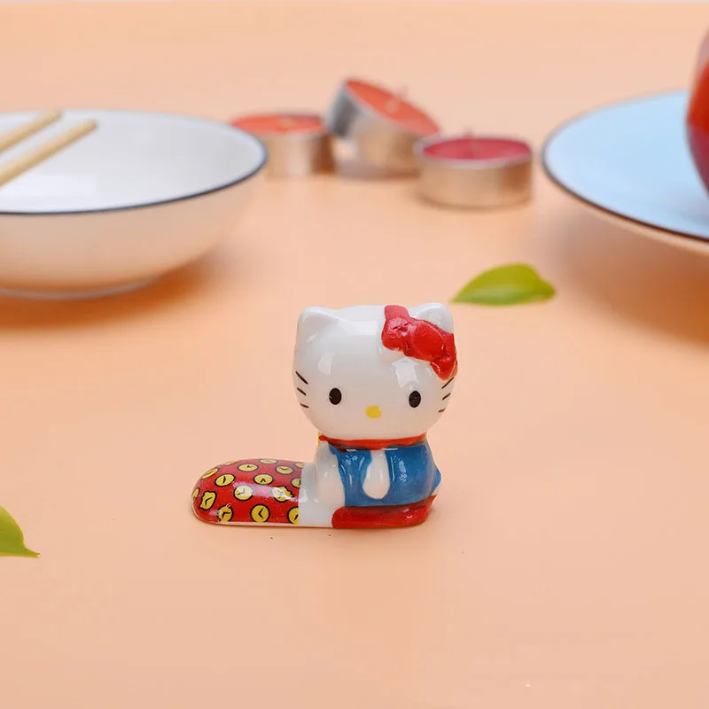 Kawaii Sanrio Chopstick Stand Hello Kittys Accessories Cute Beauty Cartoon Anime Ceramic Chopstick Rest Toys for Girls Gift