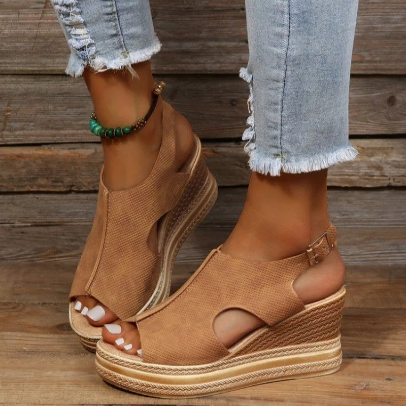 Woman Platform Wedge Sandals Female Fashion Elegant Ladies Slippers Summer Female Peep Toe High Heels Slides Sandalias Mujer