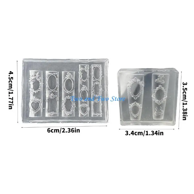 HX6F 2 Stück wiederverwendbarer Nagelcharm Silikonformen für -Nägelkunstkreationen und kreative Nagel Verzierungen