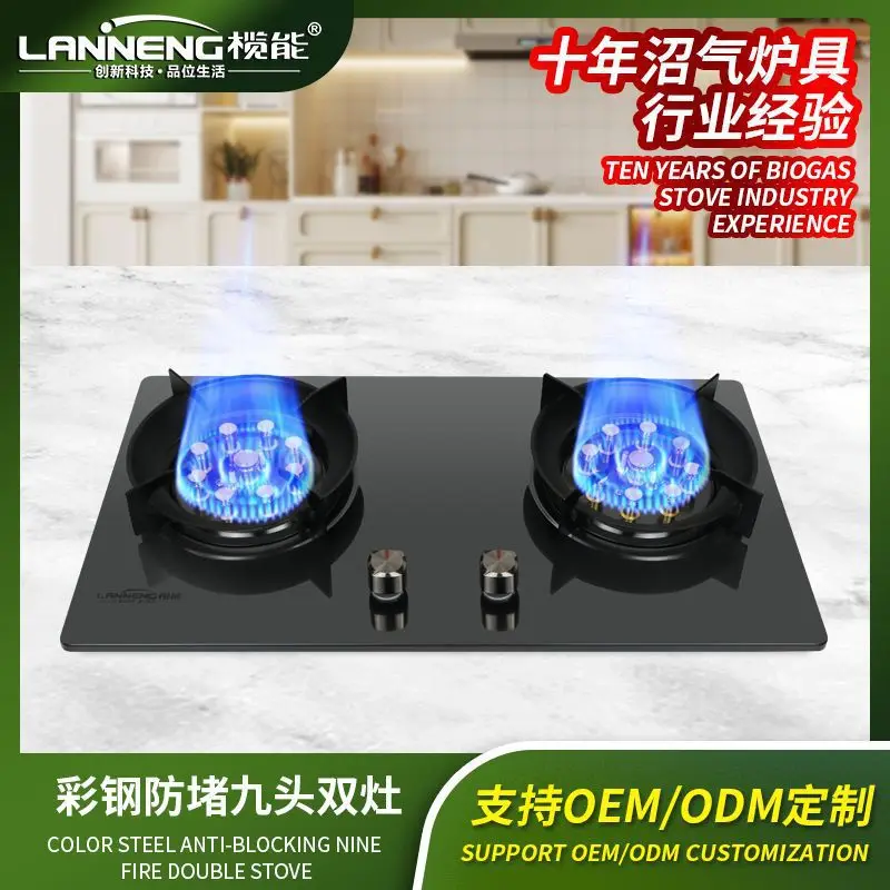 Wholesale Biogas  Household Double Stove Fire Stove Explosion-proof Black Color Steel   Embedded