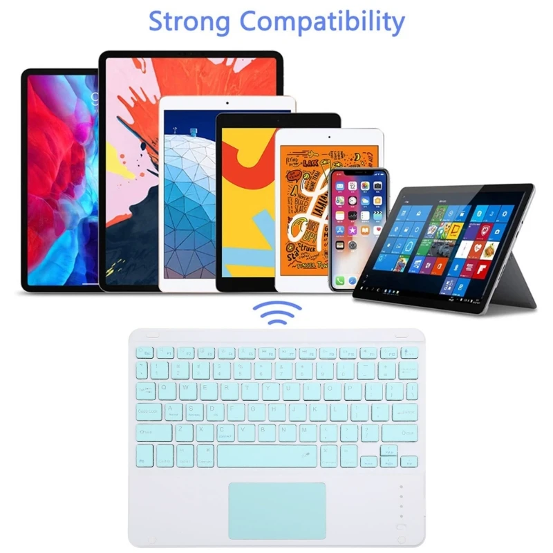 Wireless Bluetooth Keyboard with Touchpad USB Rechargeable Built-in Multi-Touch for PC Laptop