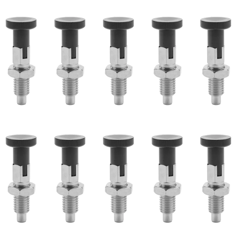 

Promotion! 10X M10 Stainless Steel Self Locking Index Plunger Pin With Self Locking Function For Dividing Head