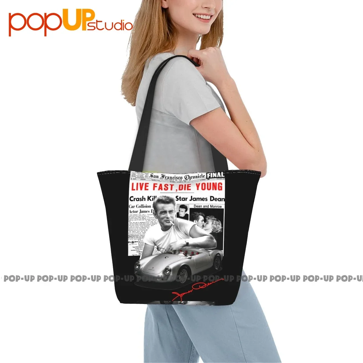 James Dean American Movie Star Ladies Handbags Portable Shopping Bag Supermarket