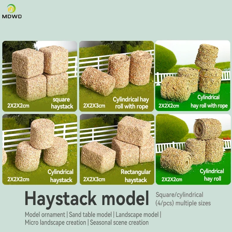 Model Farm Grass 4PCS Rice Straw Pile Diy Simulation Abby Lc Accessories Building Dioramas Mockup Modeling Boats Assemble Scale