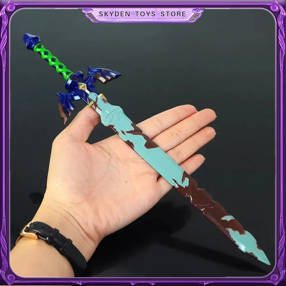 The Hyrule Fantasy Weapon 30cm Master Sword Rusty Style Game Peripheral Metal Katana Sword Model Keychains Toys Gifts Kids