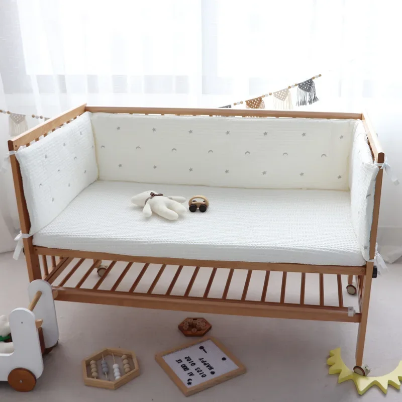 New Baby Crib Fence Cotton Bed Anti-collision Thicken Bumper One-piece Crib Around Protector With Detachable Washable Bedding