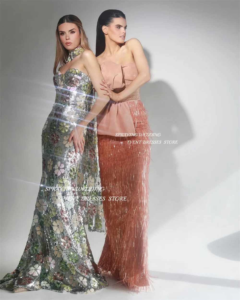 Sukienka wieczorowa z cekinami, luksusowa, błyszcząca, syrenka, długa, z dekoltem w serce, na formalne przyjęcie, dla kobiet, arabska, na studniówkę, szyta na miarę, 2025