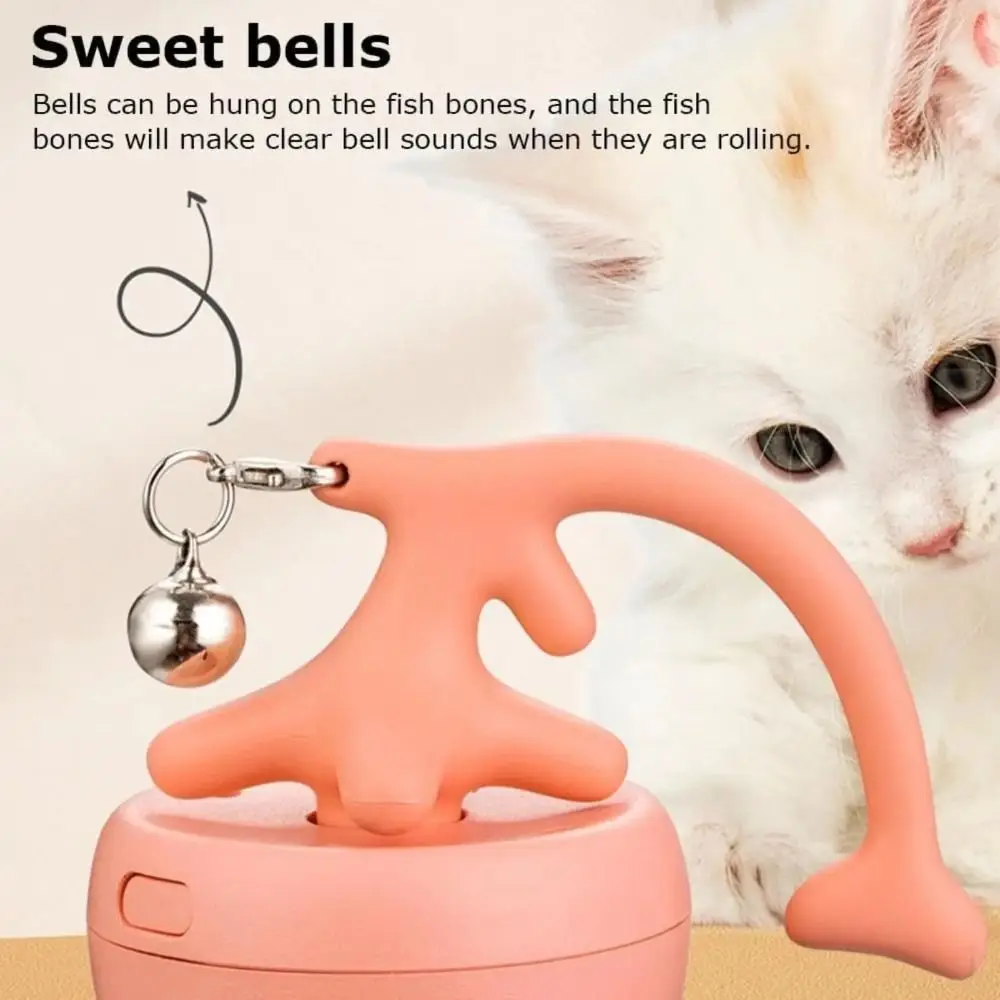 

Automatic Electric Cat Teasing Ball Motion Activate Relieve Boredom Fish Bone Spinning Ball Bite Resist Mouse Catching