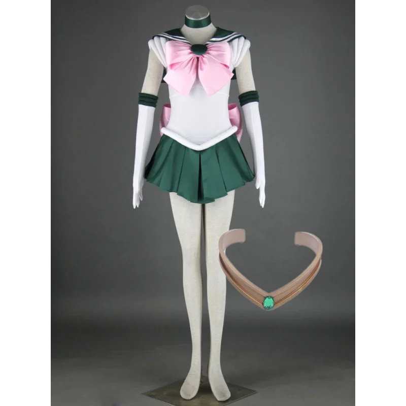 CyAthemis Anime Sailor Makoto Kino Sailor Jupiter Cosplay Costume Custom Made Dress Gloves Bows Hair Rope Headband For Adult view 6