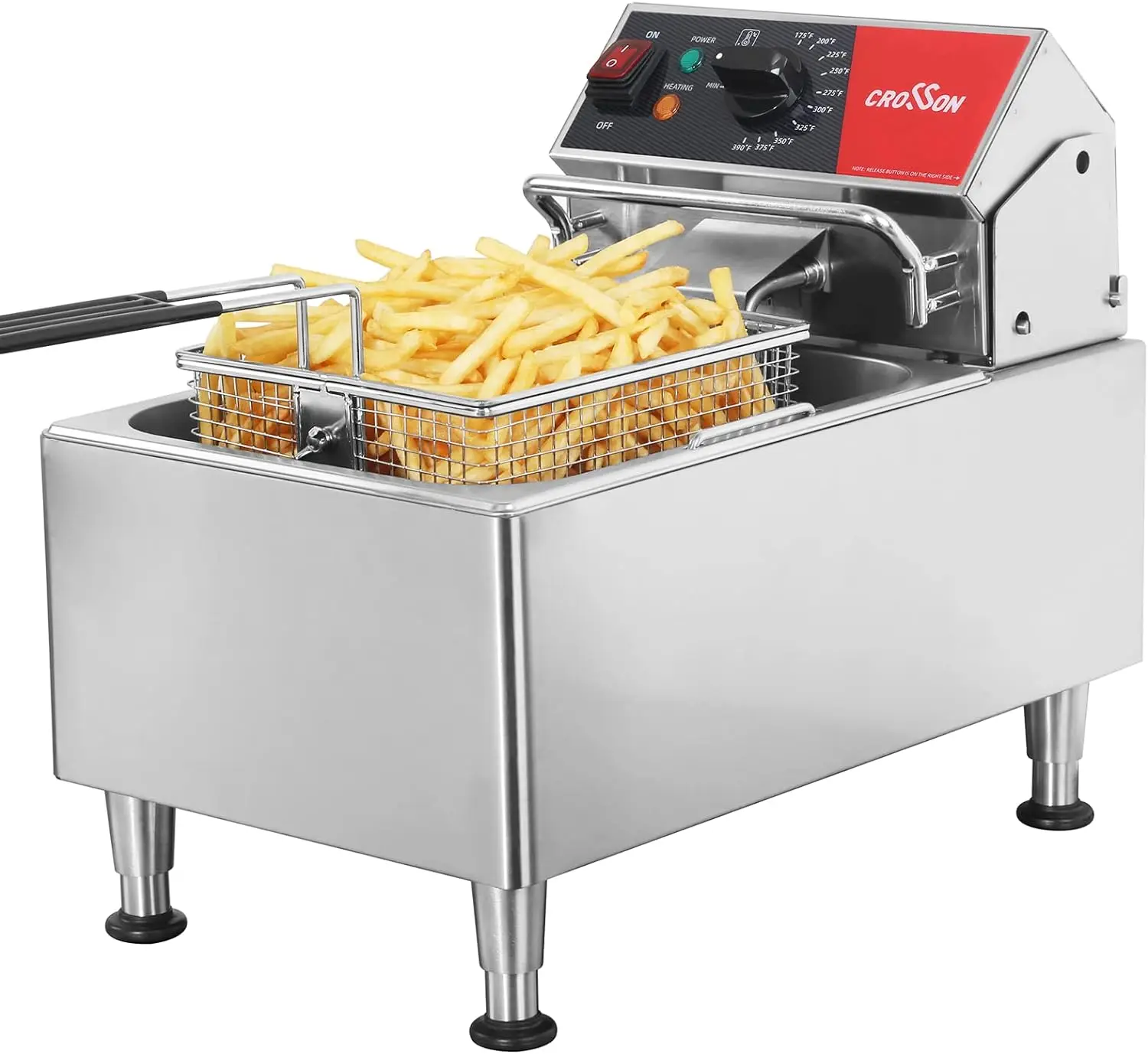 Crosson Etl Listed 13Lbs Electric Deep Fryer Countertop With Easy-Assembling Solid Basket,Removeable Oil Container For