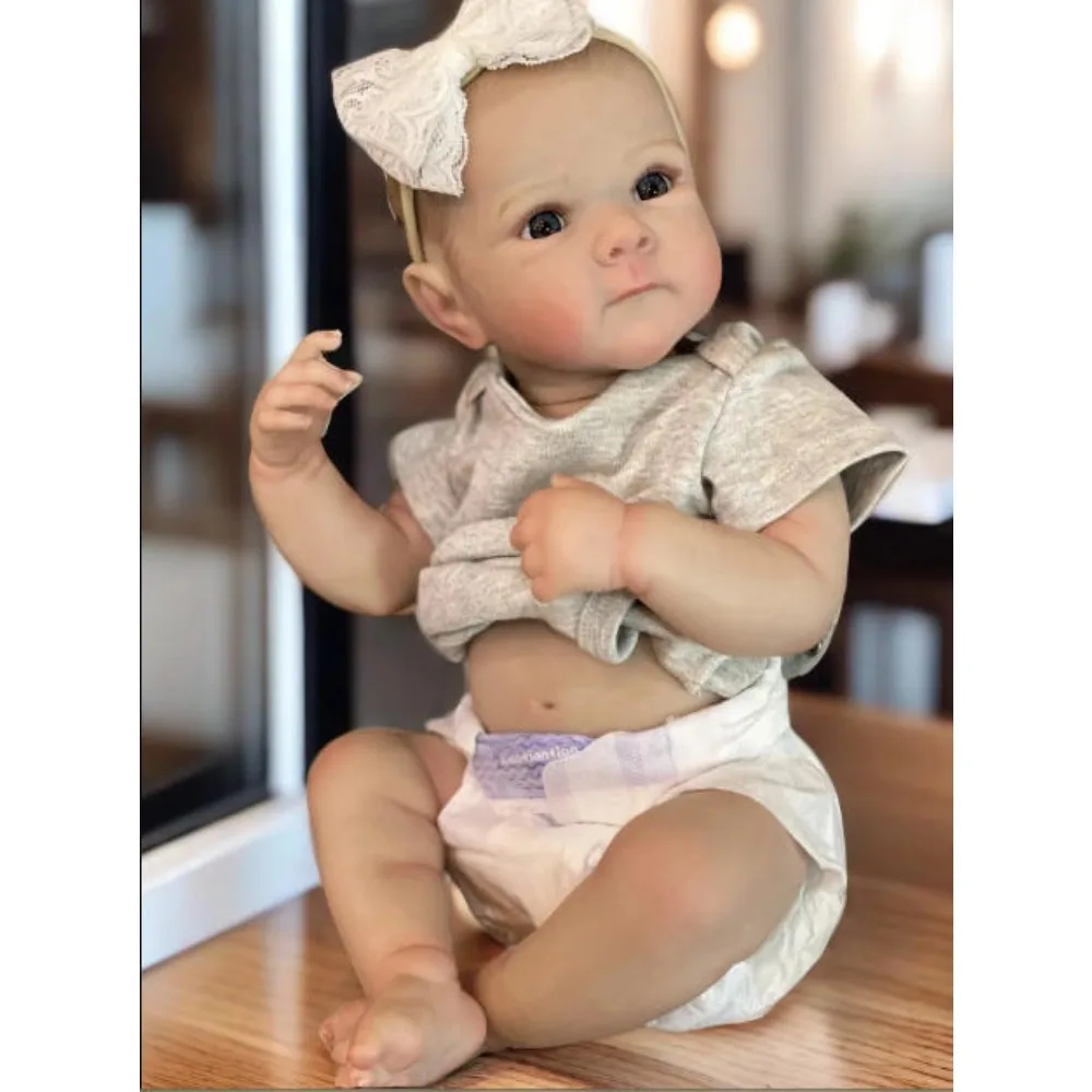 

18-дюймовая силиконовая кукла Reborn Bettie для девочек, размер новорожденных, настоящие куклы с видимыми венами, волосы для рисования вручную