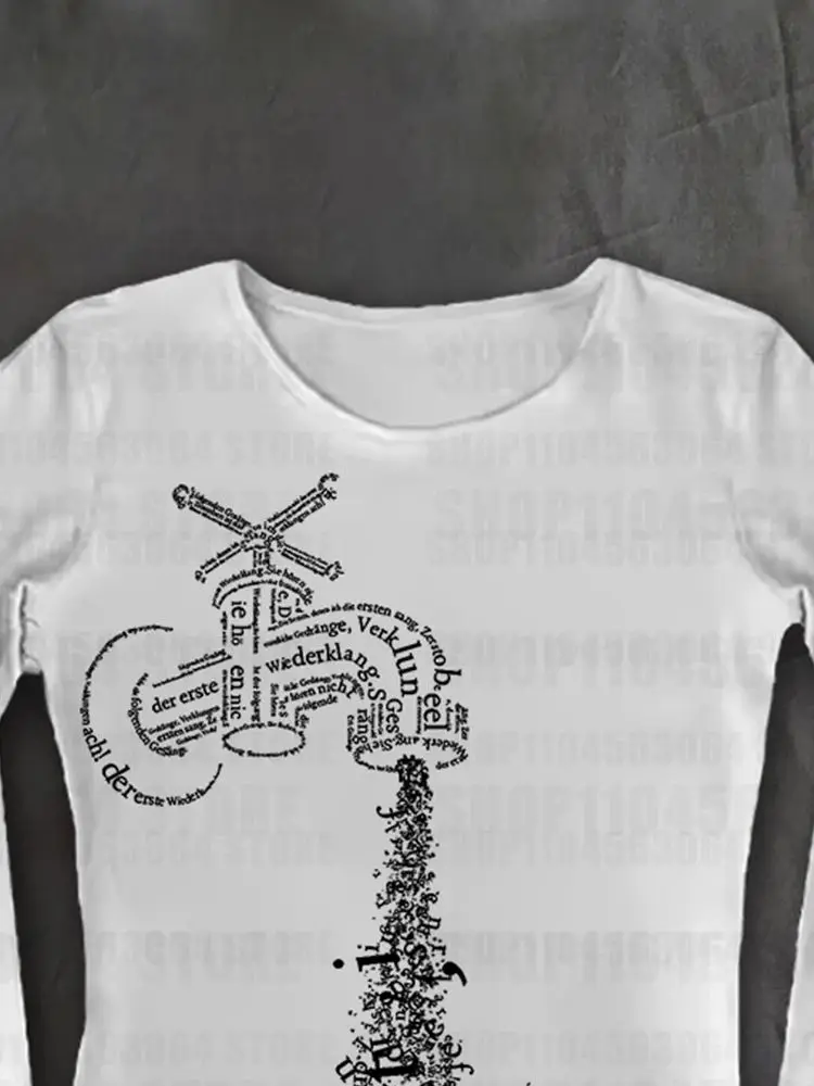 الجمالية فتاة باردة Y2K نمط الشتاء الخريف بلايز الشارع الشهير القوطية Harajuku الجرافيك طويلة الأكمام تي شيرت خمر 90s طويلة الأكمام #5