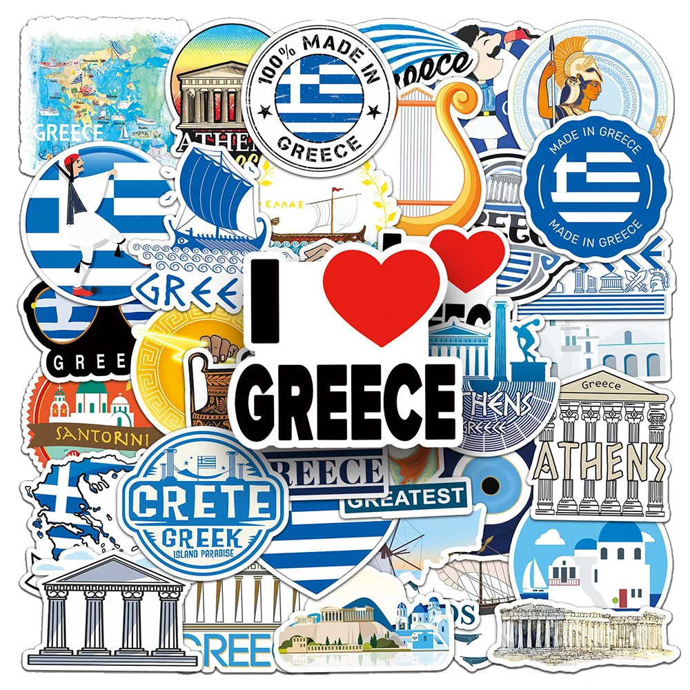 10/30/50pcs Tourist Landscapes Greece Stickers DIY Scenery Cartoon Sticker Diary Scrapbooking Car Motorcycle Decorative Decals