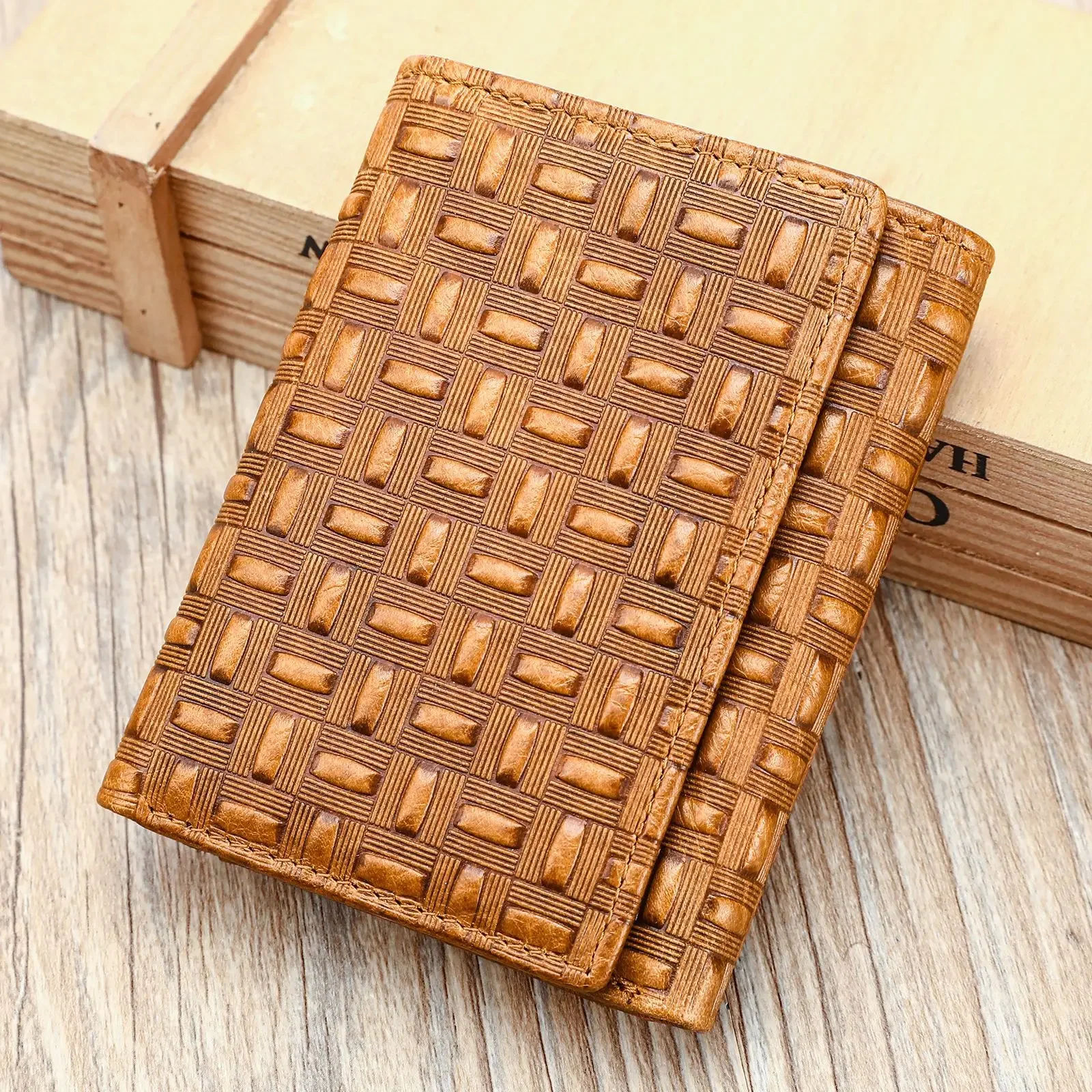 MVA Fashion Wallet Leather Purse RFID Credit ID Card Holder Multi-card Slots Bussiness Wallets Vintage Money Case Purse