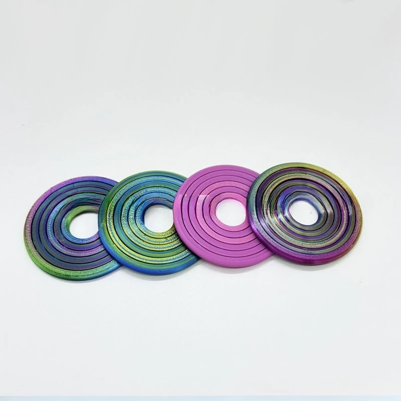 Drukowany w 3D 6-kółkowy spinner antystresowy 7 cm, kolorowy, obrotowy pierścień redukujący stres, materiał plastikowy, nowatorska zabawka antystresowa.