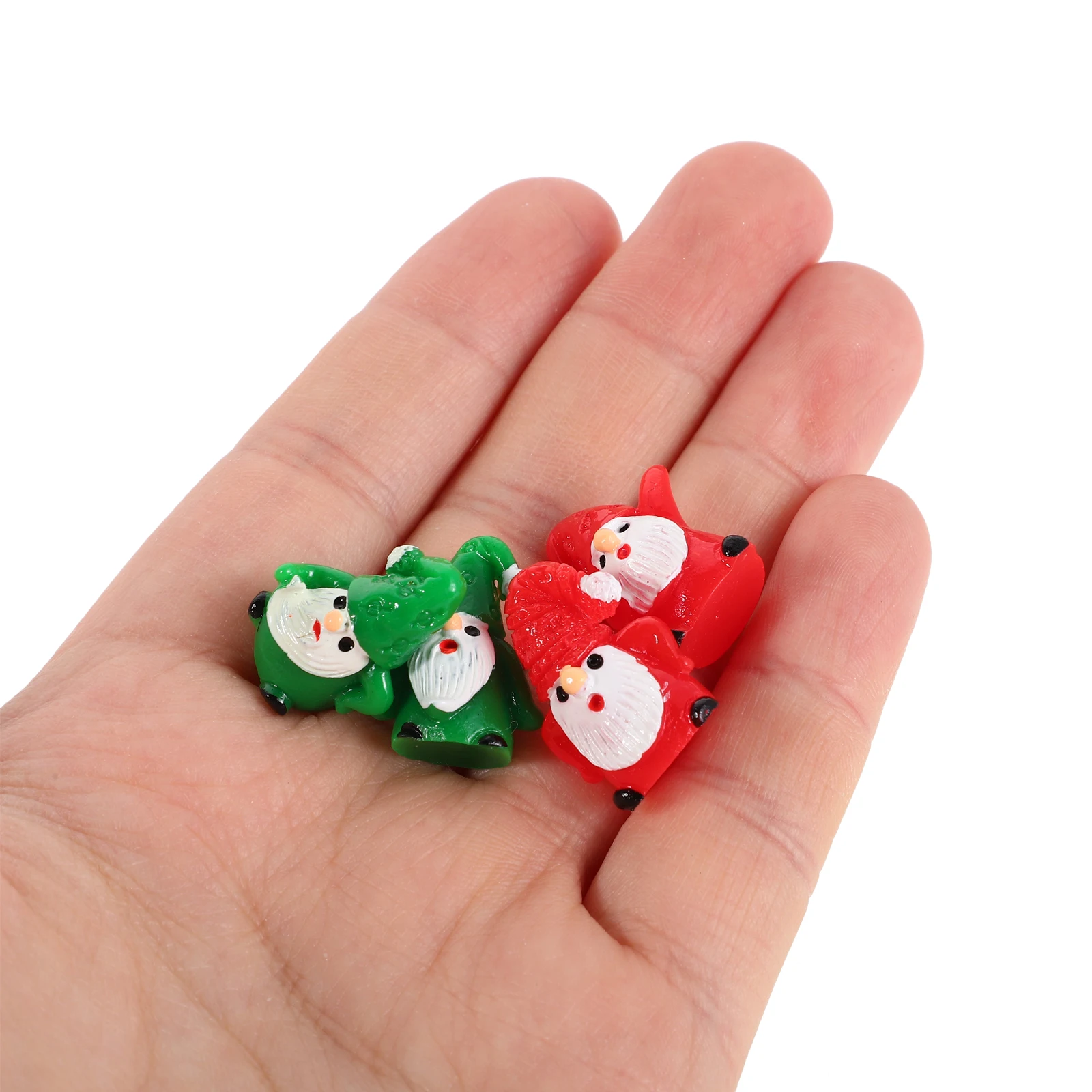 

8 Pcs Christmas Micro Landscape Ornament Miniature Table Centerpiece Statuette Tiny Santa Claus Decors Resin
