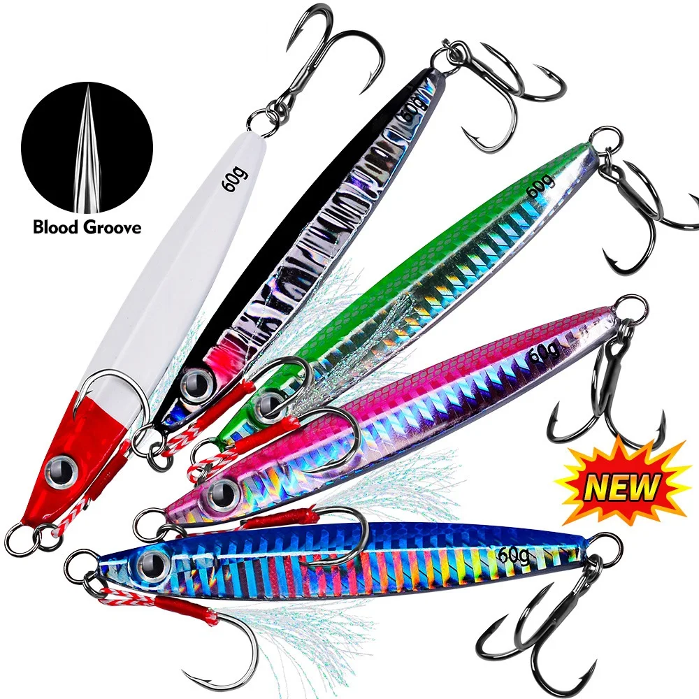 1Pcs Metal Jig Fishing Lure 10g 15g 20g 30g 40g 60g Durable Bionic Hard Bait with Realistic Design Perfect Sea Fishing Accessory