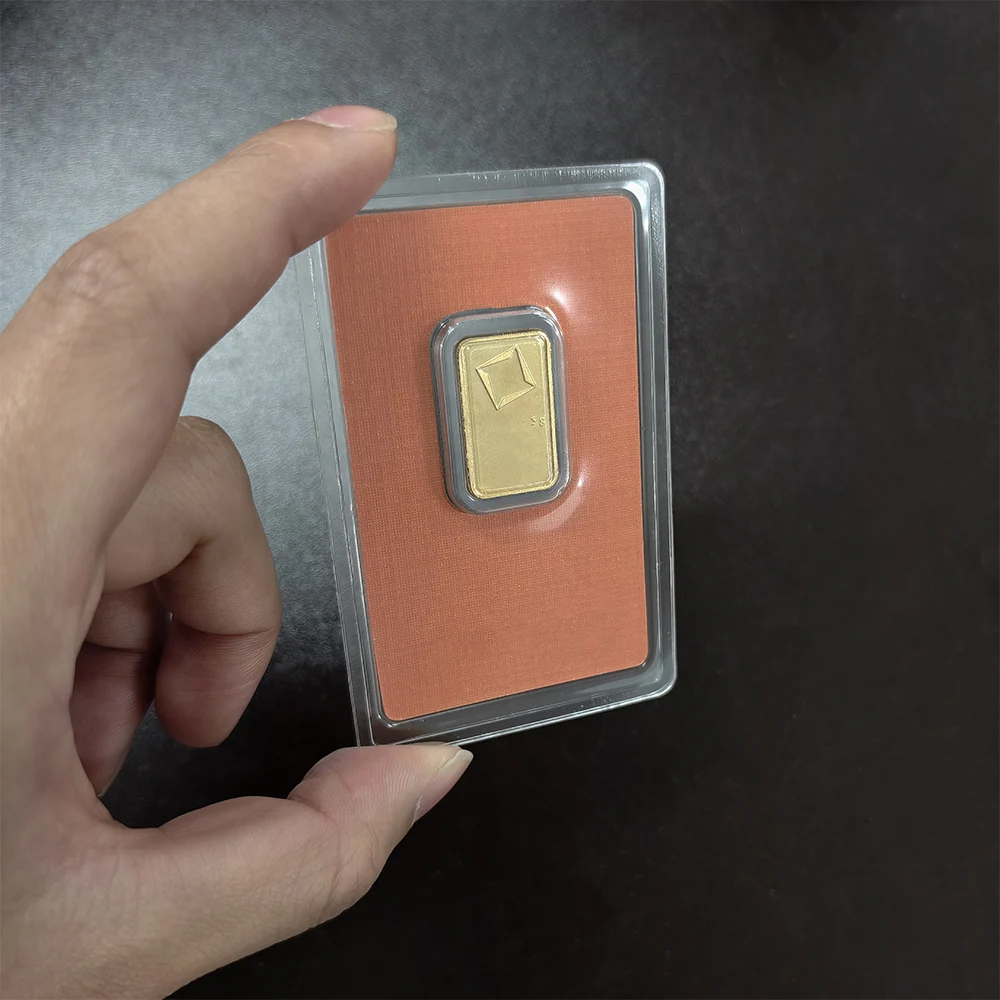 Copper Bar 1g/2.5g/10g/20g/1oz/50g Non Magnetic Swiss Gold Plated Bar With Independent Serial Number Gift Coin Crafts Souvenir
