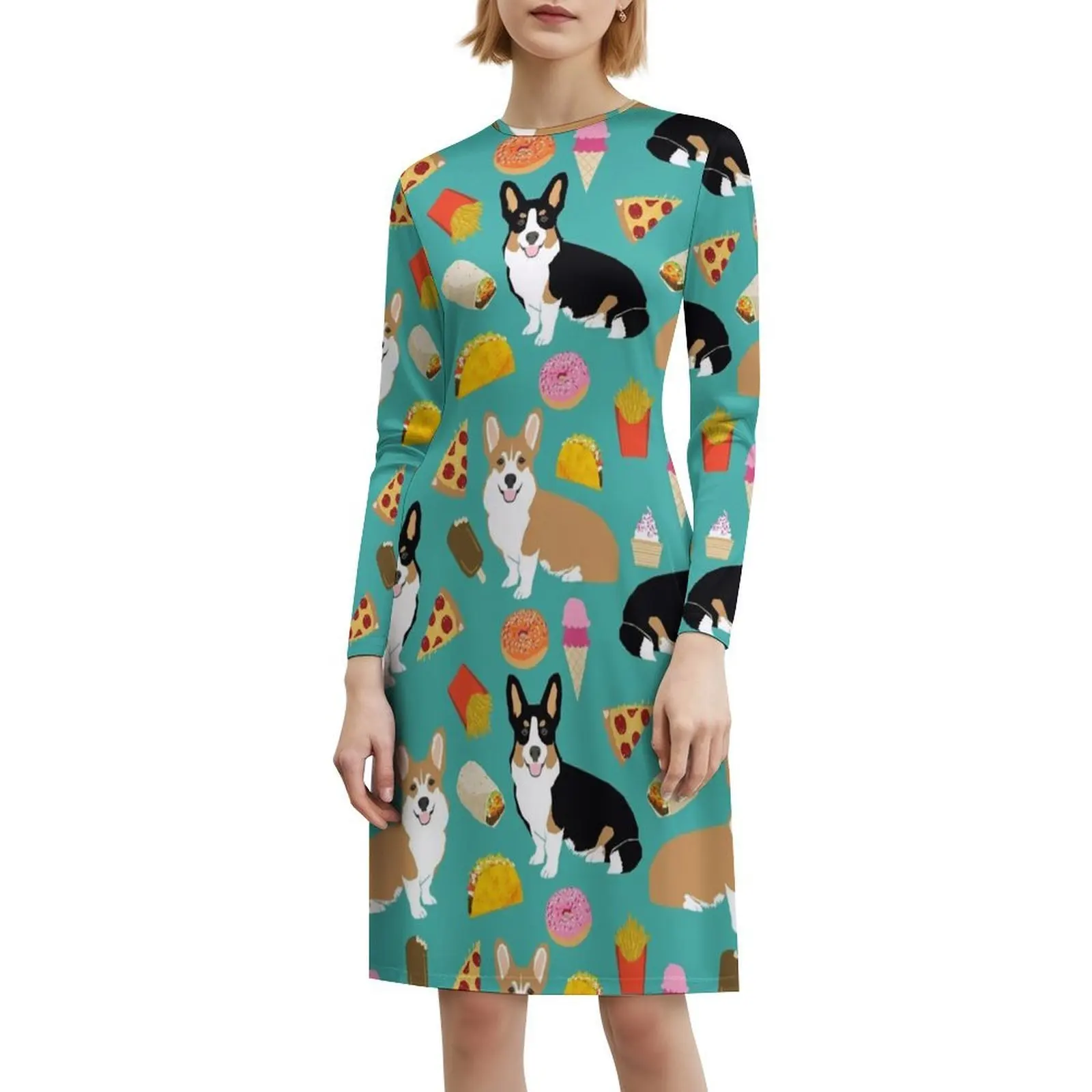 الويلزية فصيل كورجي بيتزا شريحة التاكو الآيس كريم بوريتوس بوهو شيك فستان أنيق موضة الشاطئ حفل زفاف ثوب دونات الغذاء البيتزا