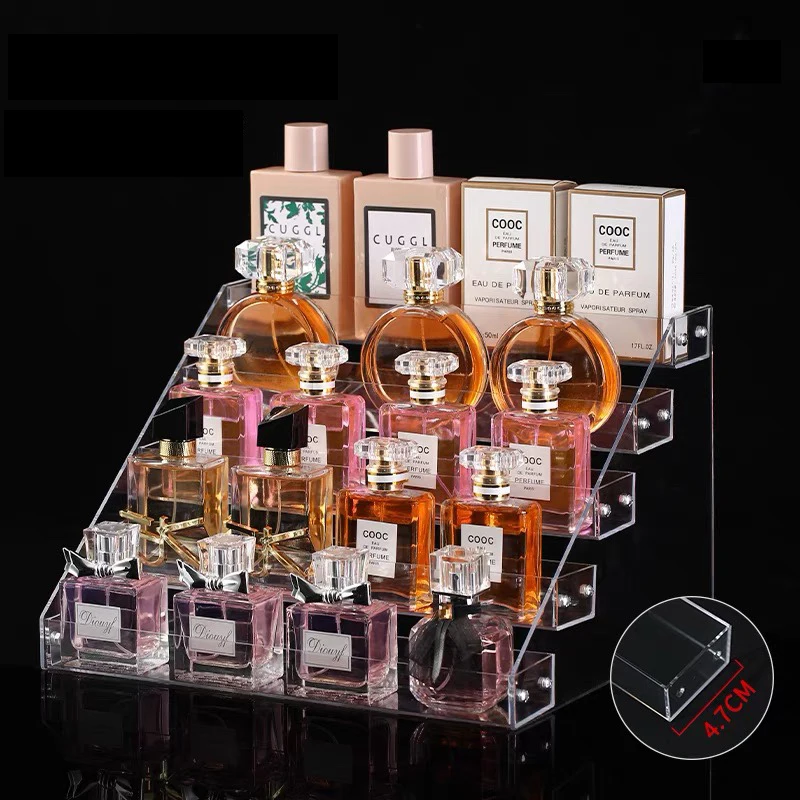 4/5 Layers Acrylic Display Stand Nail Polish Perfume Makeup Storage Shelf Transparent CD DVD Case Display Stand Organizer