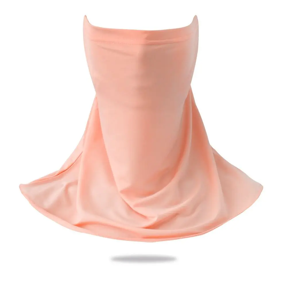 قناع واقي من الشمس أنيق للحماية من الشمس، لا يترك أثرًا من الحرير الجليدي، غطاء وجه قابل للتنفس بلون سادة، غطاء رقبة رفيع، ركوب الدراجات