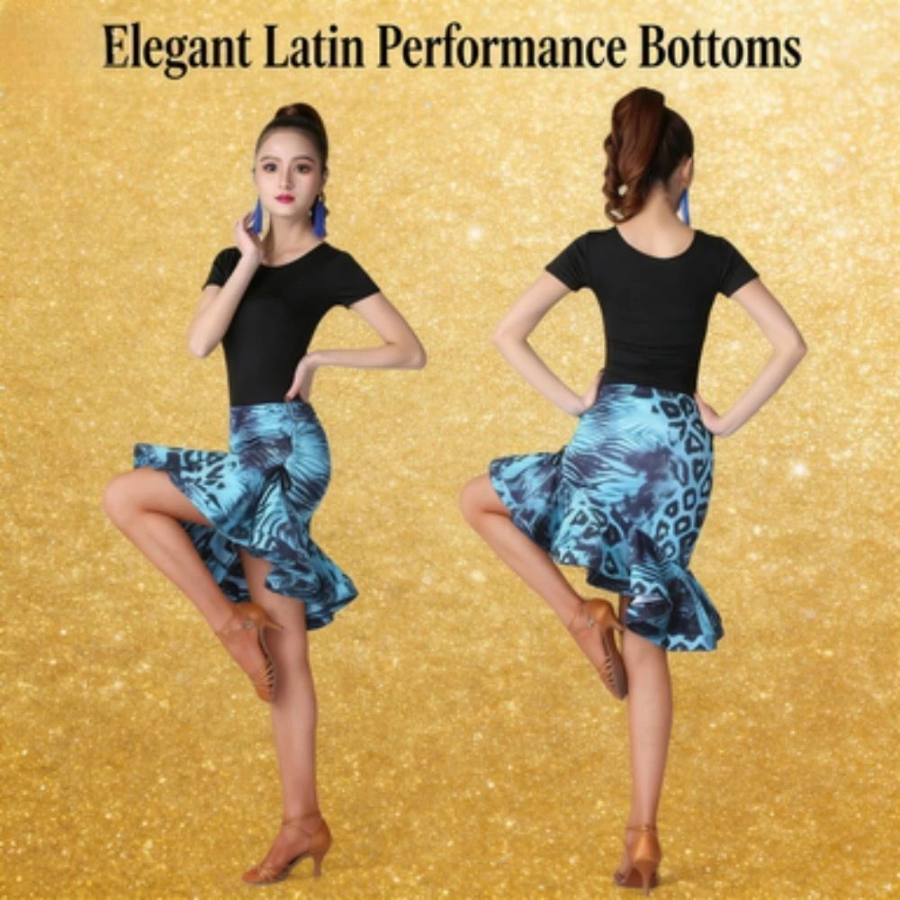 

Женская юбка для латинских танцев, рыбий хвост, асимметричная облегающая юбка с косточками, профессиональная тренировочная юбка