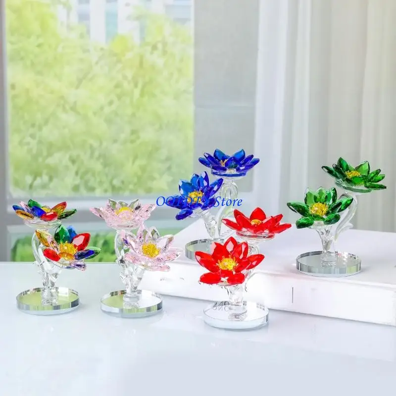 367A Fashion Crystal Flower Statue Elegant Decors Ladybird Art Piece Home Addition for Bedroom Study Work Place
