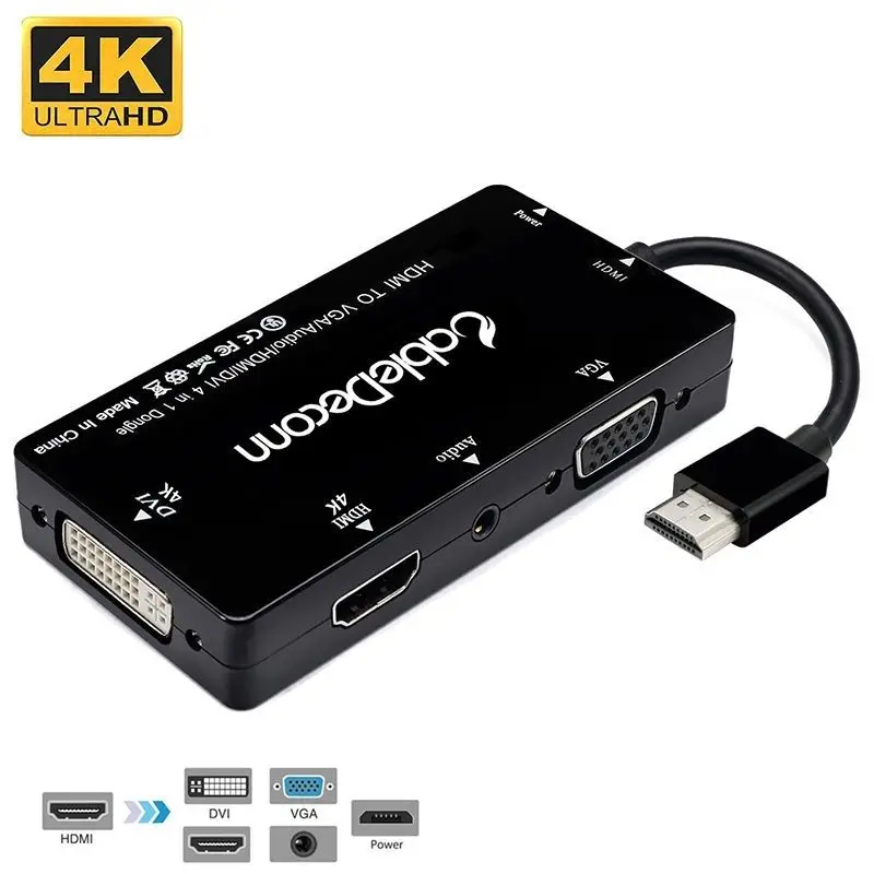 factory wholesale free shipping high quality hdmi to hdmi+vga+dvi 3-in-1 convertor