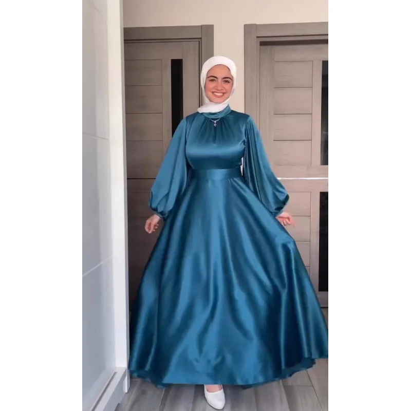 2025New Autumn Style Soft Elegant Long Sleeve Waist-Cinching Long Dress Vintage Dress