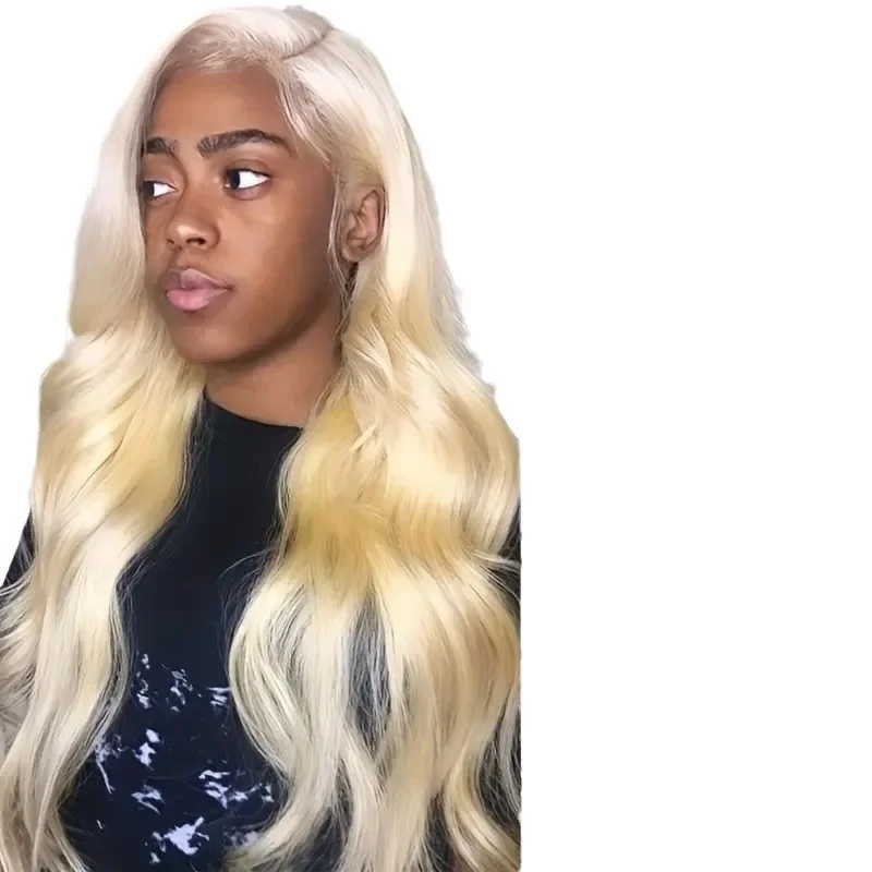 

European and American fashion blond wig, African hot-selling front lace 13 * 4 big wave long curly hair chemical fiber headgear